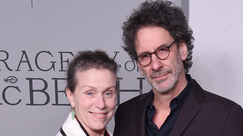 Frances McDormand and Joel Coen smiling together