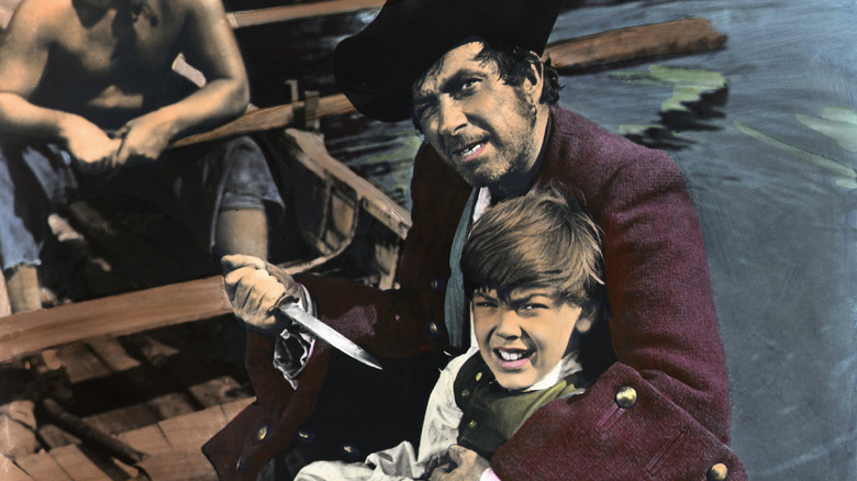 Bobby Driscoll in Treasure Island, looking up 