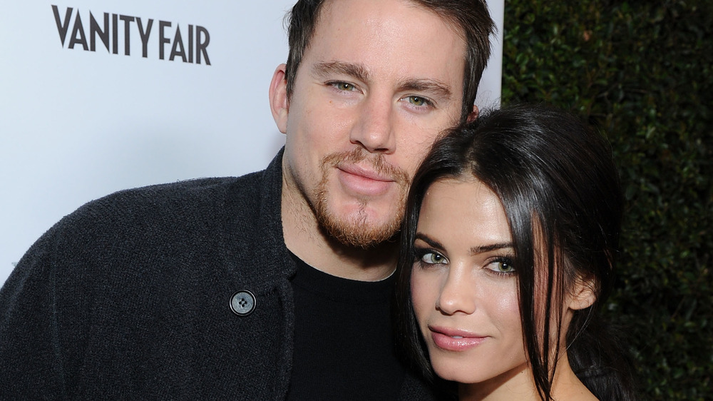 Channing Tatum and Jenna Dewan posing cheek-to-cheek