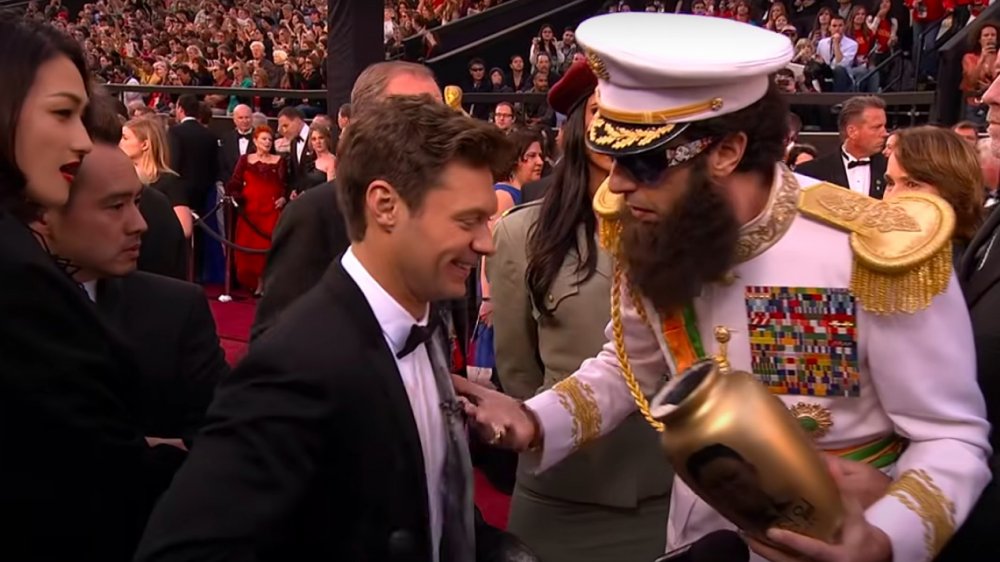Ryan Seacrest and Sacha Baron Cohen at the Oscars