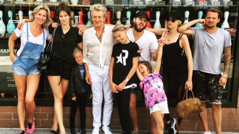 Rod Stewart and family