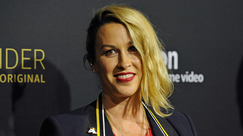 Alanis Morissette with blonde and black hair