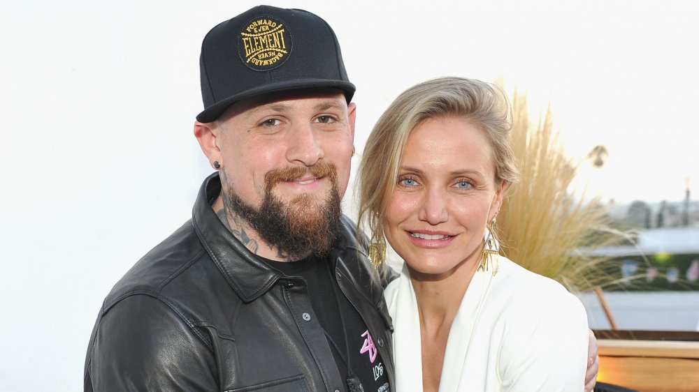 Benji Madden and Cameron Diaz smiling