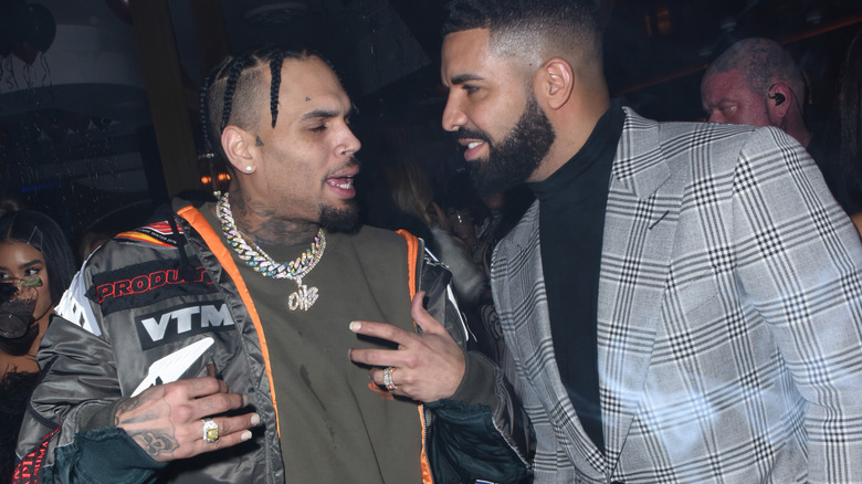 Chris Brown and Drake talking 