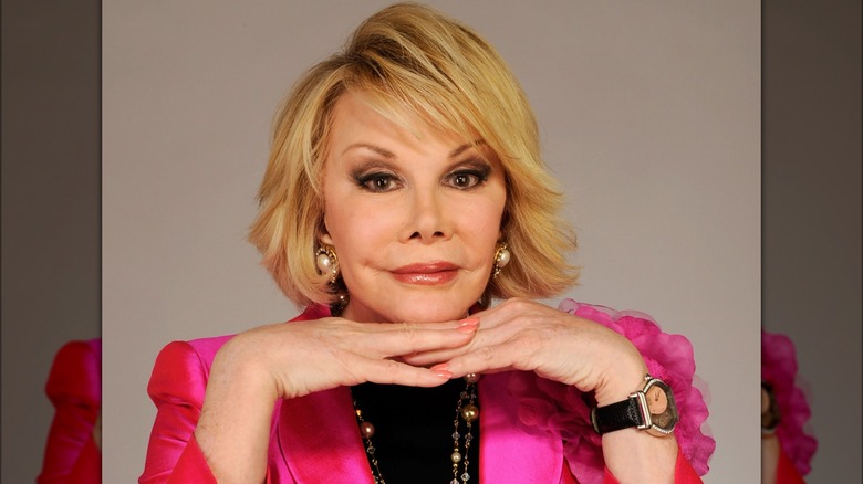 Joan Rivers wearing pink