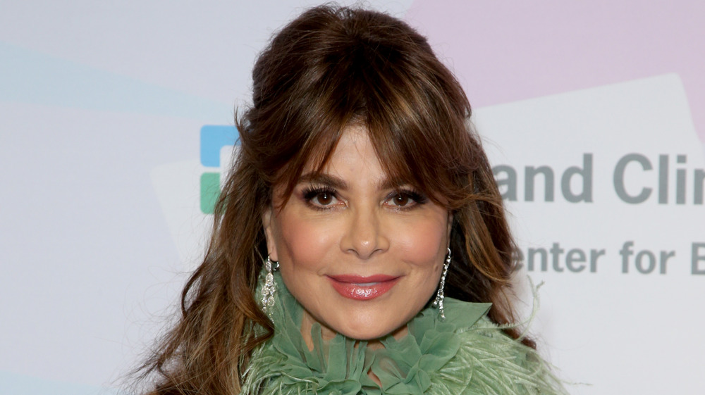 Paula Abdul looking at camera