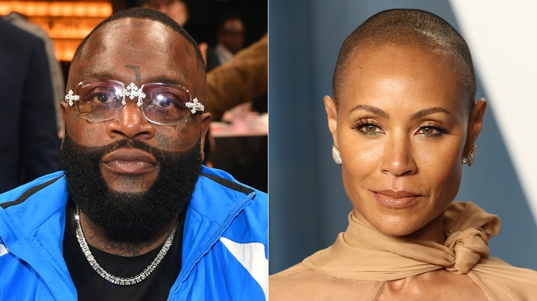 Rick Ross, left, and Jada Pinkett Smith, right