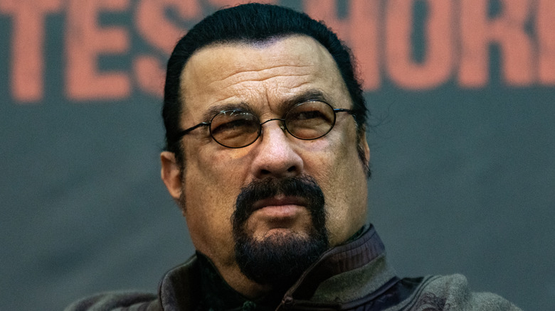 Steven Seagal looking up