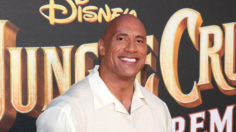 The Rock at a premiere