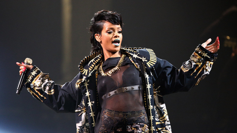 Rihanna performing onstage