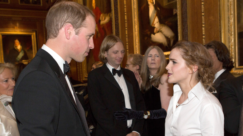 Emma Watson speaking to Prince William