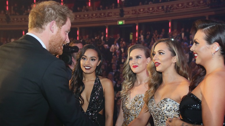 Little Mix gazing at Prince Harry