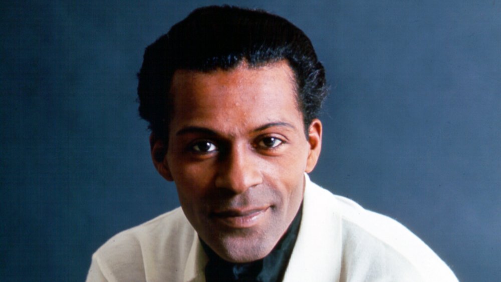 Chuck Berry posing for a portrait in 1958 