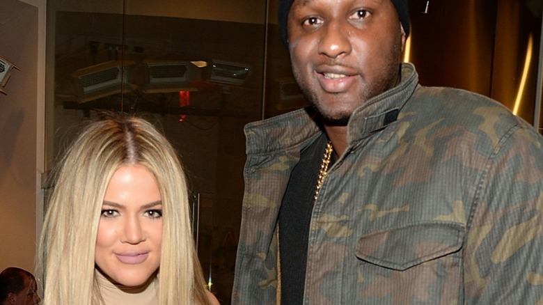 Khloe Kardashian and Lamar Odom pose together in 2016