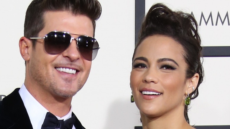 Robin Thicke and Paula Patton at the Grammy Awards in 2014