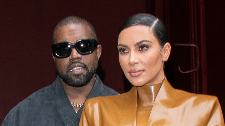 Kim Kardashian and Kanye West posing together