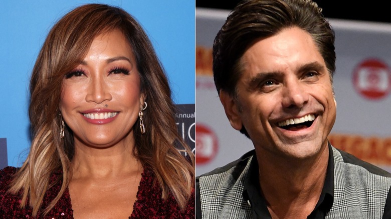 Carrie Ann Inaba posing at an event and John Stamos smiling at an event