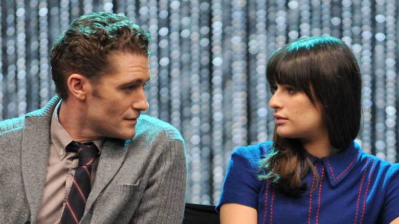 Matthew Morrison and Lea Michele looking at each other