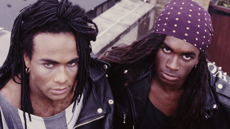 Rob Pilatus and Fab Morvan of Milli Vanilli on a roof