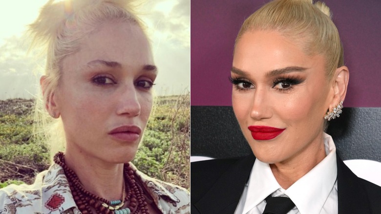 Gwen Stefani with and without makeup