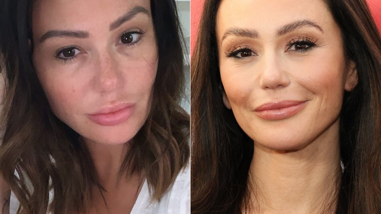 Jenni 'J-Woww' Farley with and without makeup