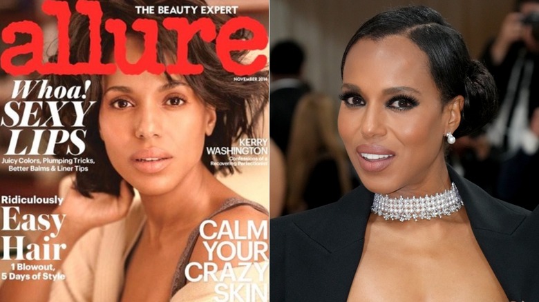 Kerry Washington with and without makeup