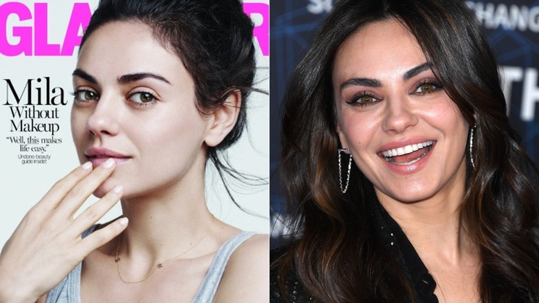 Mila Kunis with and without makeup