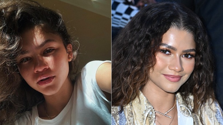 Zendaya with and without makeup