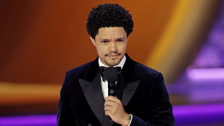 Trevor Noah speaking at the Grammy Awards