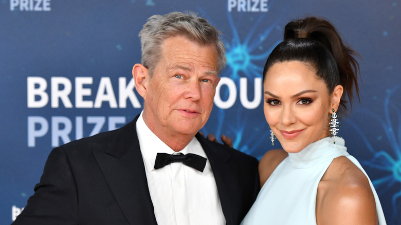 David Foster and Katharine McPhee posing together