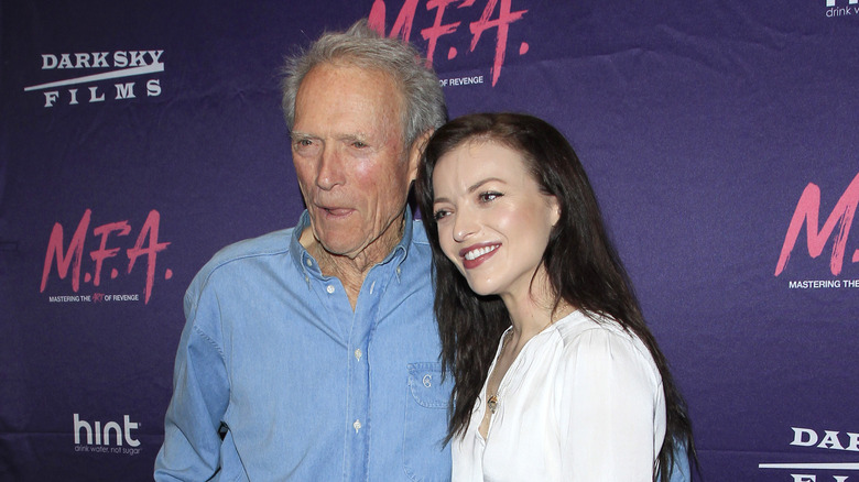 Clint Eastwood poses with Francesca Eastwood 