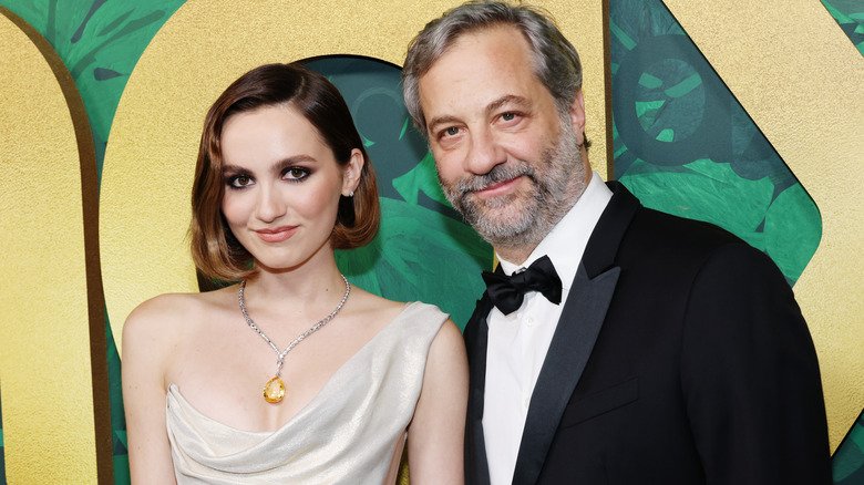 Judd and Maude Apatow smile