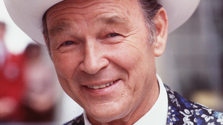 Roy Rogers wearing a white and blue jacket