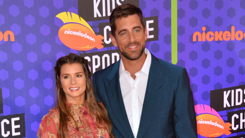 Danica Patrick and Aaron Rodgers on the red carpet