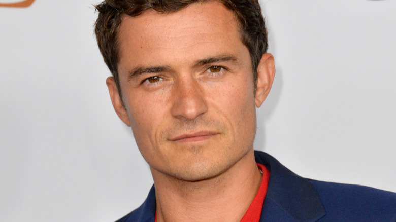 Orlando Bloom looking serious