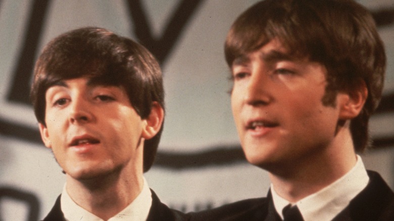 Paul McCartney and John Lennon singing