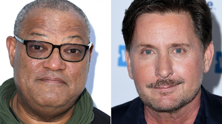 Laurence Fishburne, Emilio Estevez smiling