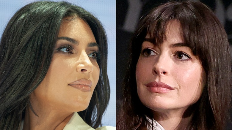 Kim Kardashian Anne Hathaway composite