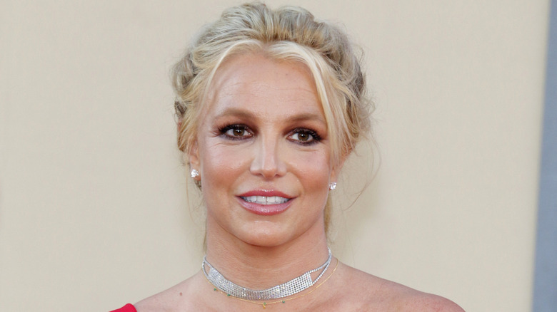 Britney Spears posing at a Hollywood premiere in 2019