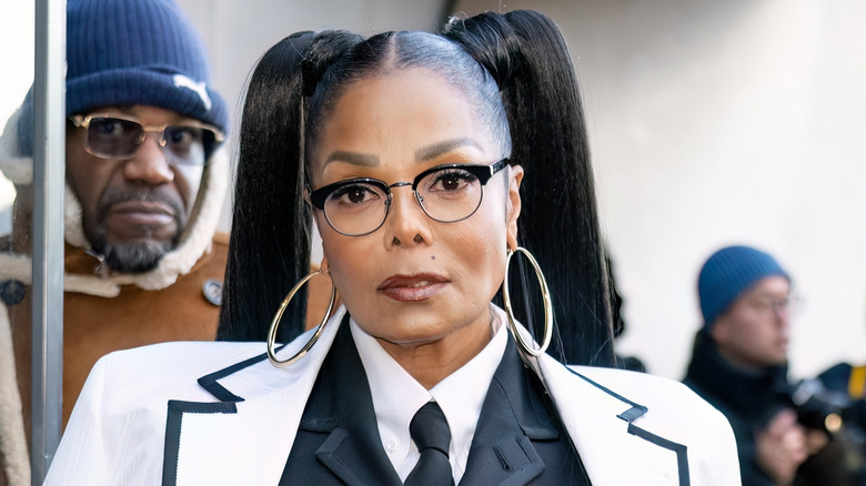 Janet Jackson arriving at a fashion show in 2024