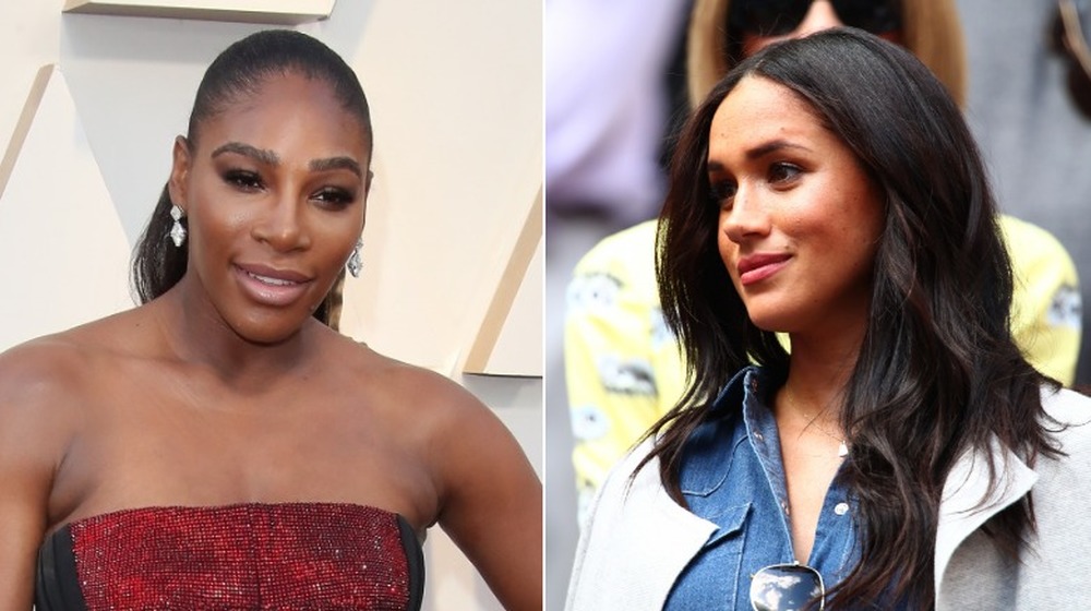 Serena Williams, Meghan Markle split image