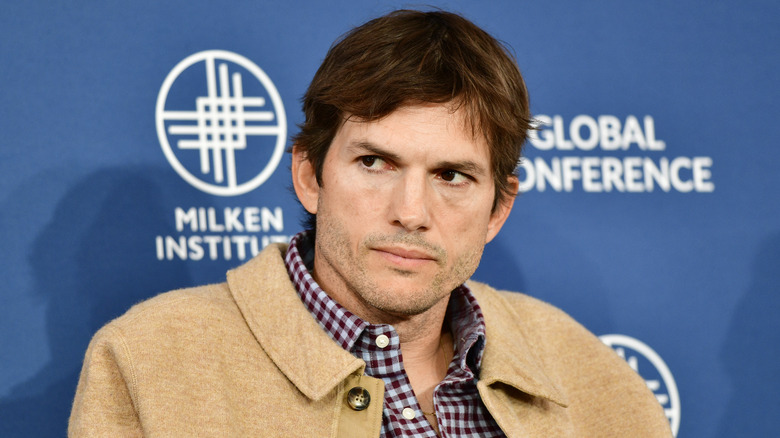 Ashton Kutcher tan jacket