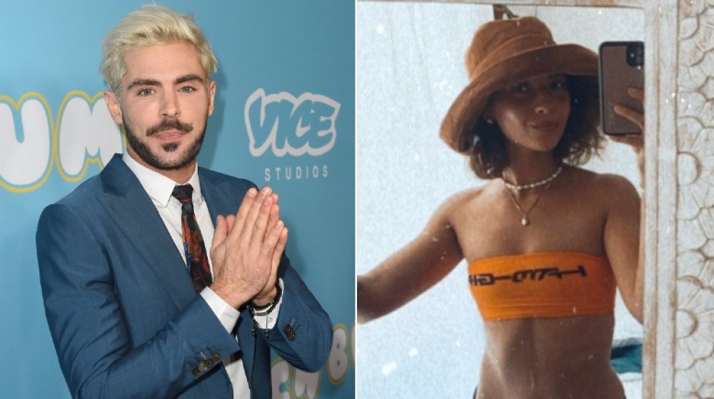 Zac Efron and Vanessa Valladares, split image