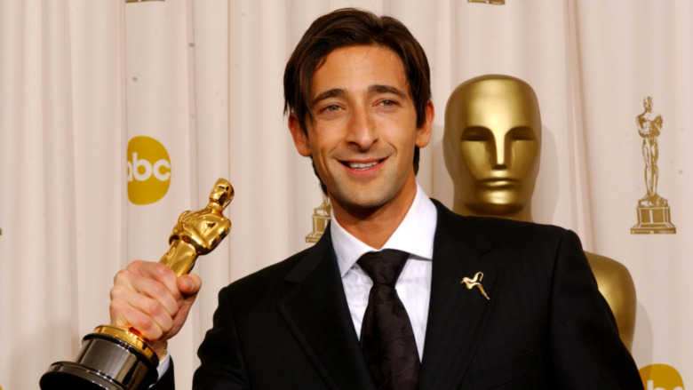 Adrien Brody with his Oscar award