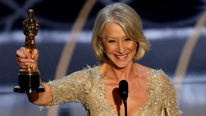 Helen Mirren accepting her Oscar win