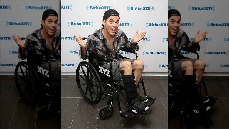 Steve-O in wheelchair