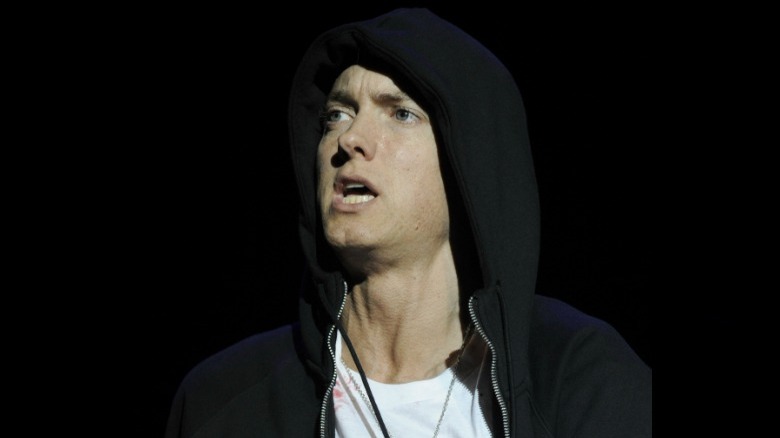 Eminem shouting on stage