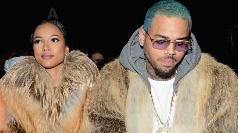 Karrueche Tran walking with Chris Brown