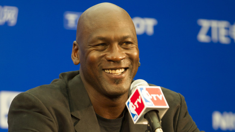 Michael Jordan at a press conference