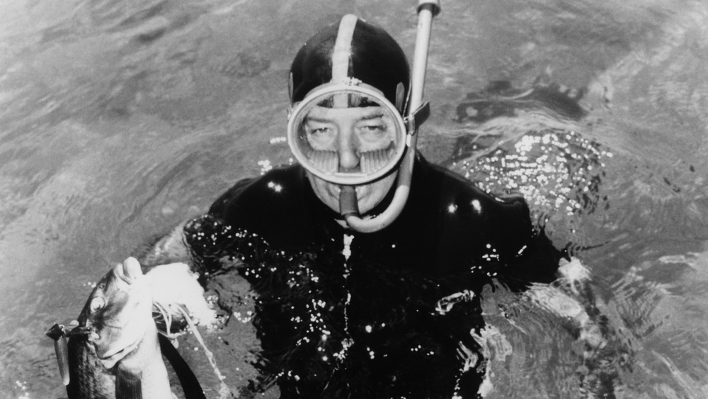 Australian PM Harold Holt snorkeling
